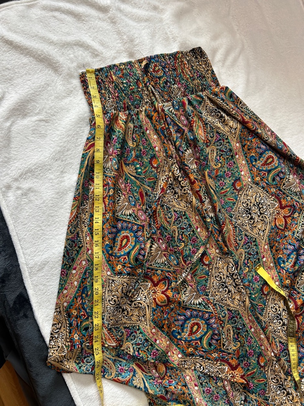 Boho Colourful Paisley Flowy Summer Festival Maxi Skirt - Size L - Picture 7 of 8